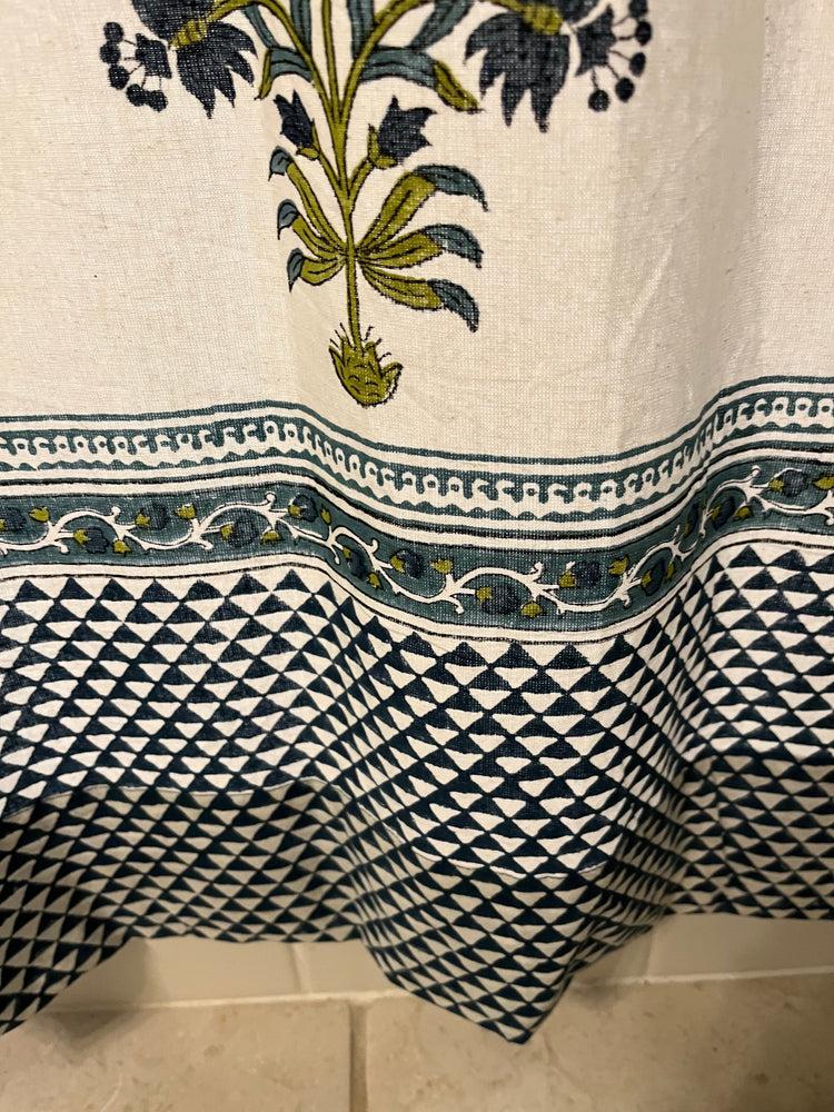 Mughal Flower Shower Curtain with Border