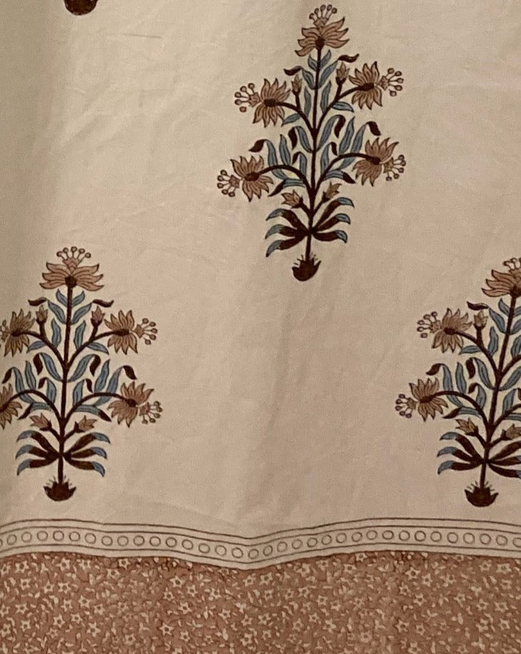 Mughal Flower Shower Curtain with Border