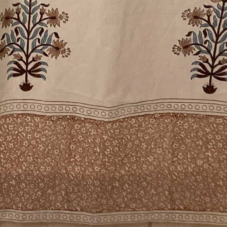 Mughal Flower Shower Curtain with Border